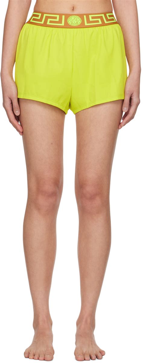 versace swim shorts green|greca border swim shorts.